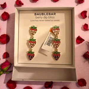 BaubleBar Berry Dip Bliss Earrings - Gold and Green